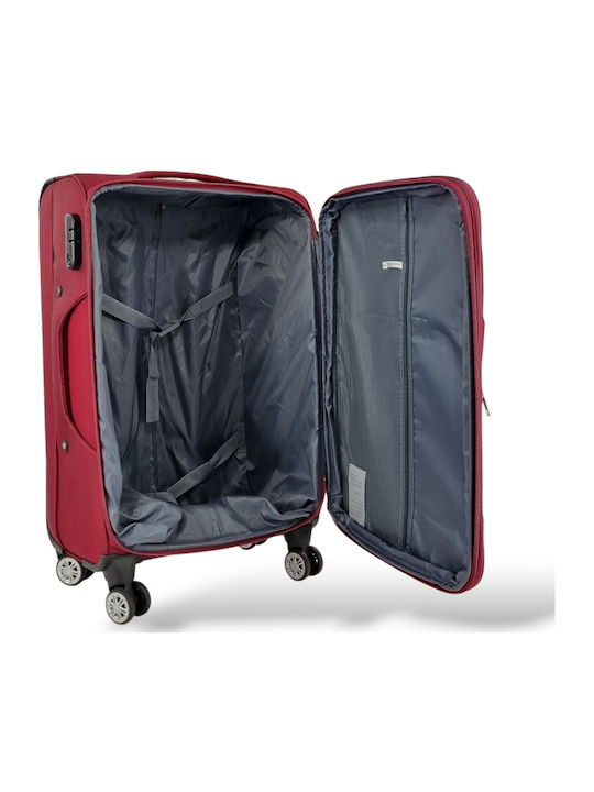 Jetbags Rz8024 Комплект Текстилни Куфари За Пътуване 3 Броя 4 Колела и Заключване Бордо