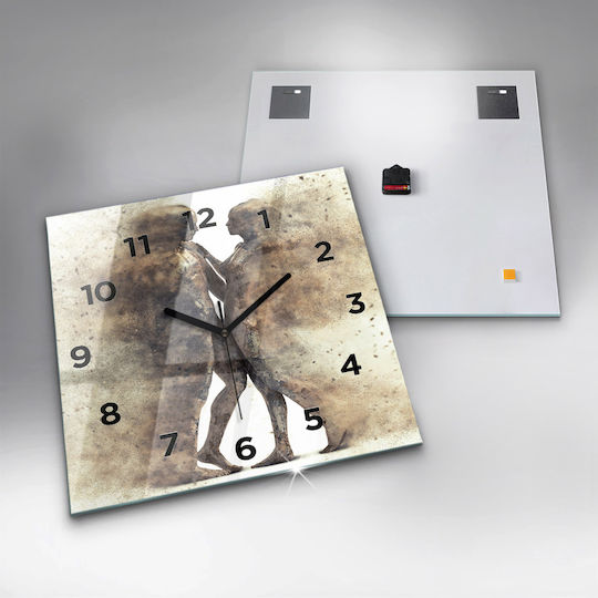 Tulup Silent Wall Clock Glass Yellow 60x60cm