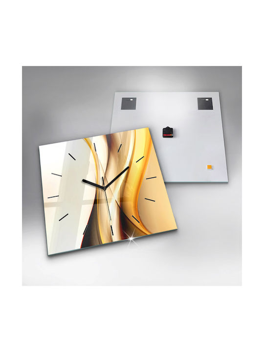 Tulup Leise Wanduhr Glas Gelb 60x60cm