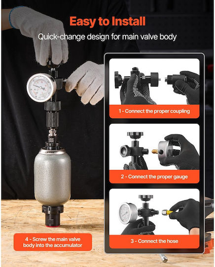 Nitrogen Hydraulic Accumulator Charging Kit Vevor All In One Nitrogen Filling Kit Pressure Testing System 3 Gauges 100 250 400 Bar 6 Adapters Connectors 1 Flexible Gas Hose 1 Valve 1 Cga580 Adapter
