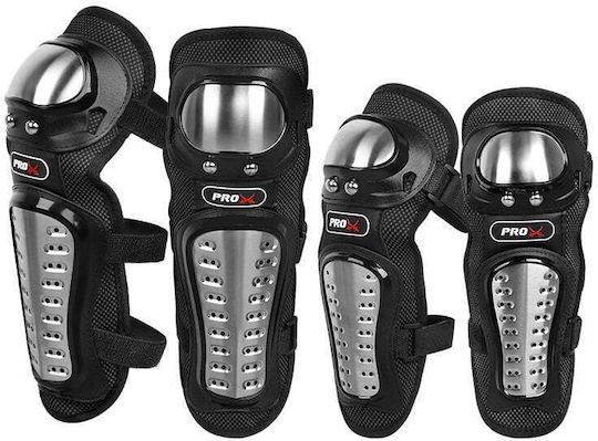 Set De Protecție Pentru Genunchii Și Coturi Motocicletă Curele Reglabile Design Ergonomic Motocicletă Scuter Atv Enduro Bicicletă Fixato Negru