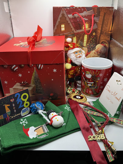 Christmas Secret Santa Gift Set 2026 Mug Sock & Santa Claus Doll