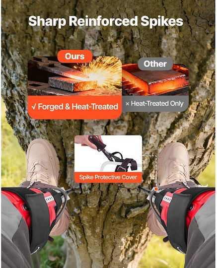 Vevor Tree Climbing Spike Set Adjustable Tree Climbing Equipment Protective Spike Straps Load Capacity 159 Kg Durable Arboriculture Equipment Aluminum Fruit Picking Hunting