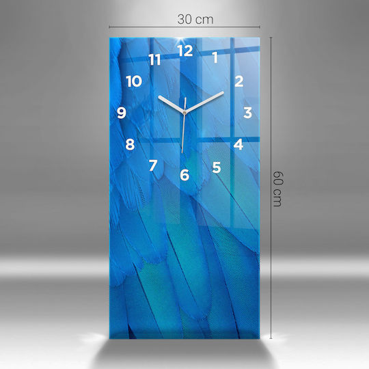 Tulup Αθόρυβο Ρολόι Τοίχου Γυάλινο Κίτρινο 30x60cm