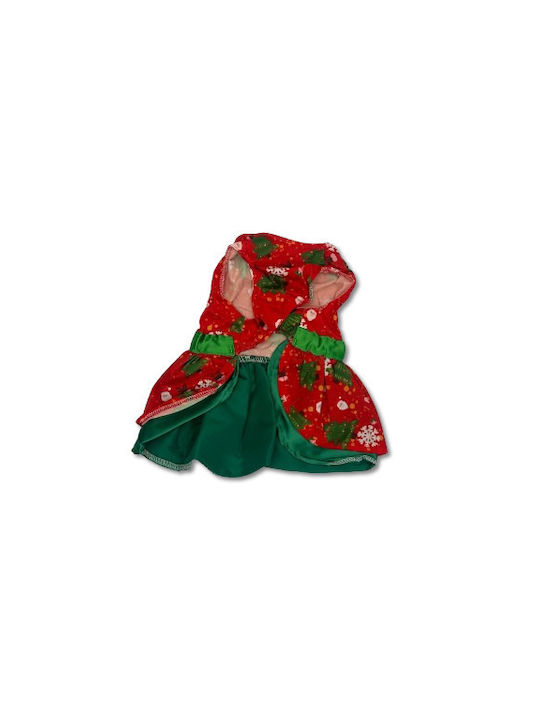 Christmas Dog Dress Green Bow & Ruffles Small Bonnie