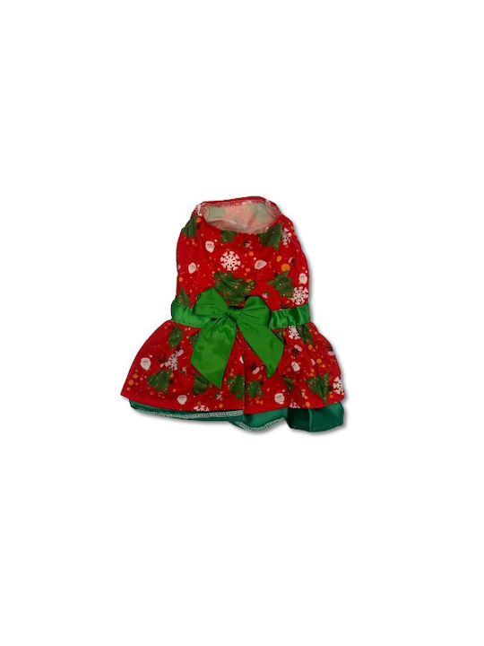 Christmas Dog Dress Green Bow & Ruffles Small Bonnie