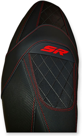 Sr 200 Gt 2023 Aprilia Anti-Slip Quilted Baklavadoto Seat Cover Red Stitches Logo