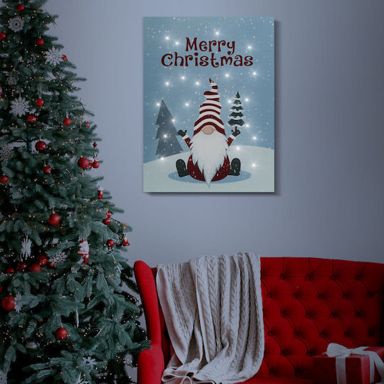 Pictură De Crăciun Cu Led Suport 2 Baterii Aa 30 X 40 Cm 58463