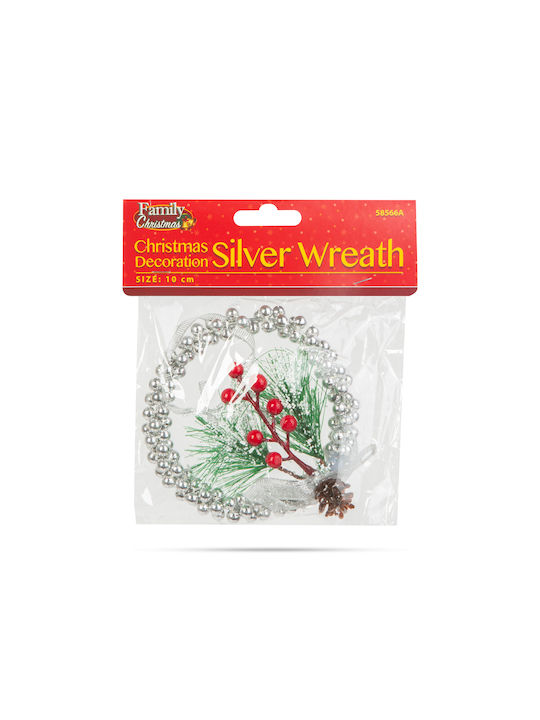 Christmas Decoration Silver Wreath 10 Cm