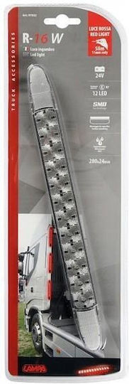 Lampa Φως Ογκου Φορτηγου 12led Κοκκινο Smd 24v 280x24x11mm 20τεμ L9702.2