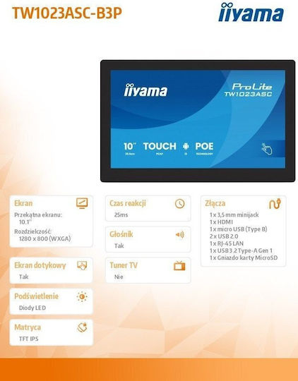 Iiyama 10" Commercial Display with Touch Screen