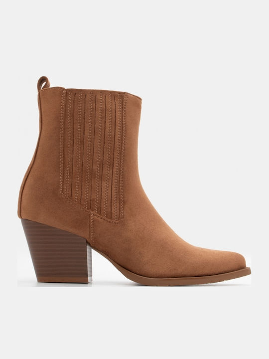 Damen Cowboy-Stiefeletten mit mittlerem Absatz Braun