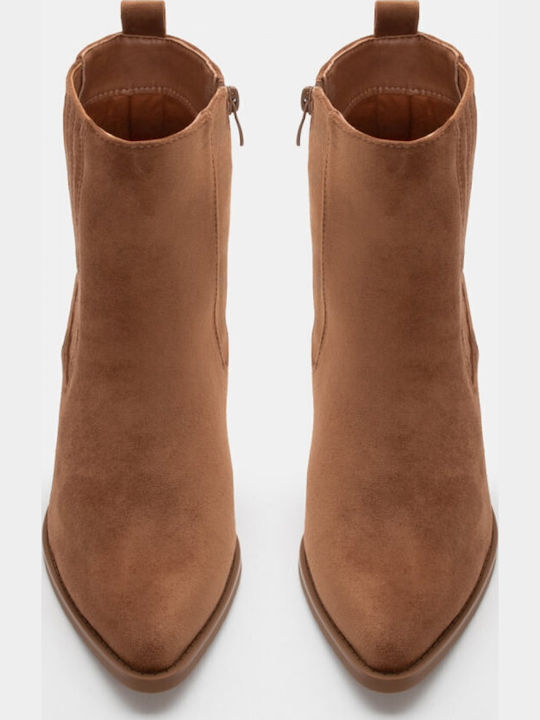 Damen Cowboy-Stiefeletten mit mittlerem Absatz Braun