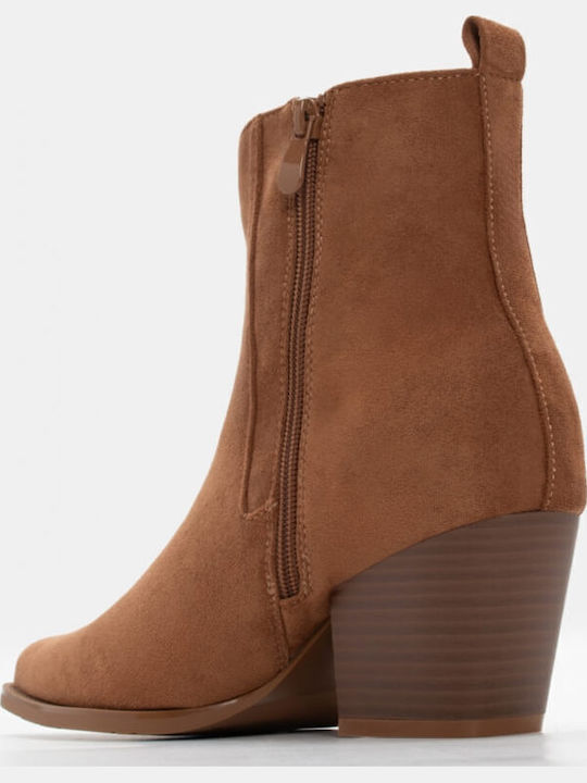 Damen Cowboy-Stiefeletten mit mittlerem Absatz Braun
