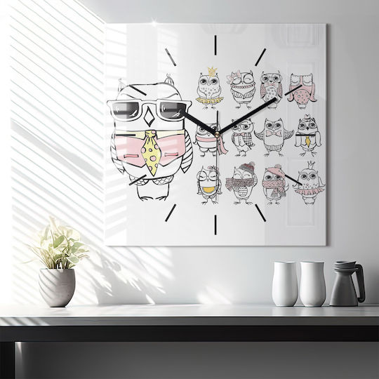 Tulup Παιδικό Ρολόι Τοίχου Γυάλινο 60x60cm