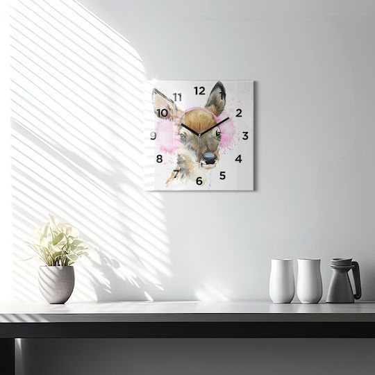 Tulup Kinder Wanduhr Glas 30x30cm