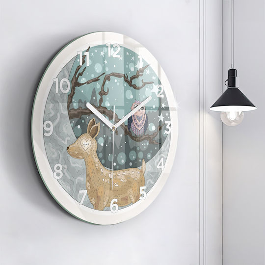Tulup Kinder Wanduhr Glas