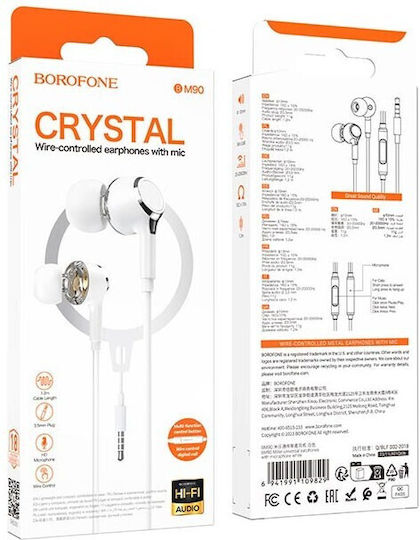 Borofone Bm90 Miller In-ear Handsfree Headphones with Connector 3.5mm White