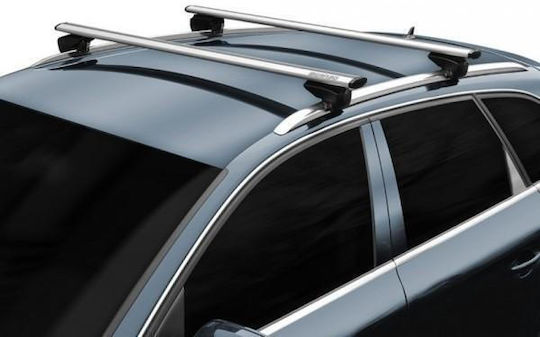 Menabo Aluminum Car Roof Bars Lince Xl 135cm for Mitsubishi Eclipse Cross 5D for Cars with Factory Bars Set with Roof Rack Legs Silver