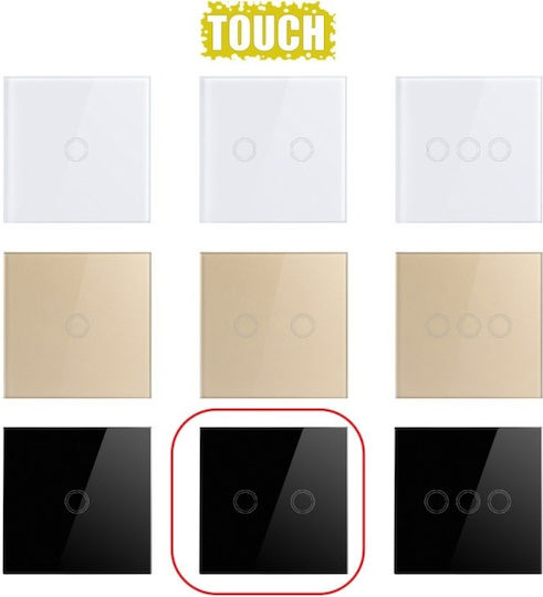 Techstar Touch Switch Tempered Glass Modern Design Led Lighting 2 Phases Black
