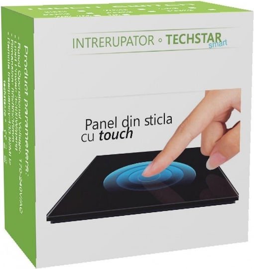 Techstar Tg02 Touch Switch Tempered Glass Modern Design Led Lighting Single Phase Gray