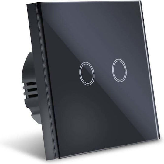 Techstar Touch Switch Tempered Glass Modern Design Led Lighting 2 Phases Black
