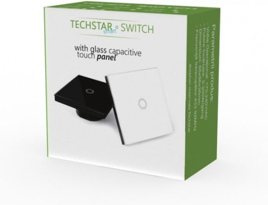 Techstar Tg02 Touch Switch Tempered Glass Modern Design Led Lighting Single Phase Black