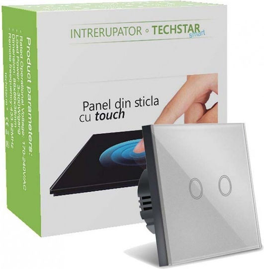 Techstar Touch Switch Tempered Glass Modern Design Led Lighting 2 Phases Gray
