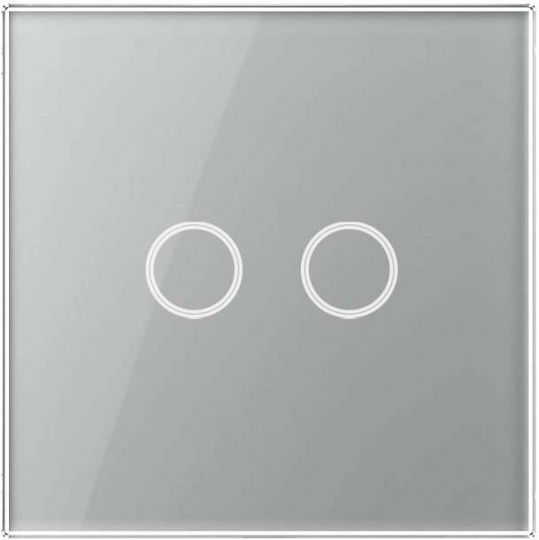 Techstar Touch Switch Tempered Glass Modern Design Led Lighting 2 Phases Gray