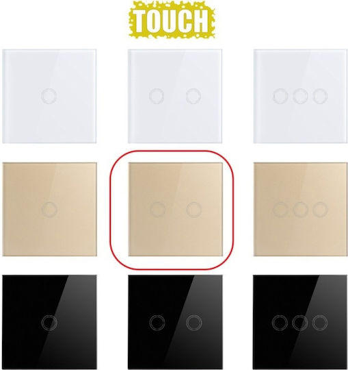 Techstar Touch Switch Tempered Glass Modern Design Led Lighting 2 Phases Gold