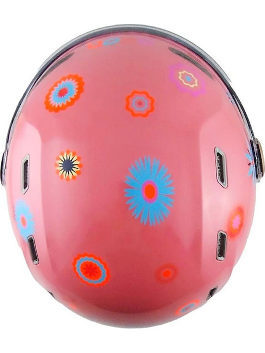 Beon B-122 Pink Flower Cască Moto Jet ECE 22.06 cu Sunvisor