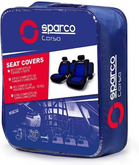Sparco Huse Față Auto 4buc Poliester Albastru / Roșu