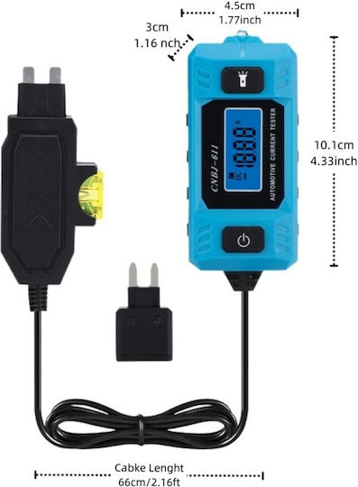 Techstar Cnpj-611 Auto Current Tester Illuminated Lcd Display Fuse Detection Accuracy ±2%