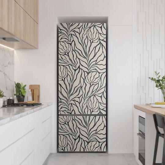 Moderner Magnetischer Kühlschrankaufkleber Blattmuster Wellen 70x190 cm Moderner Magnetischer Kühlschrankaufkleber Blattmuster Wellen 70x190 cm