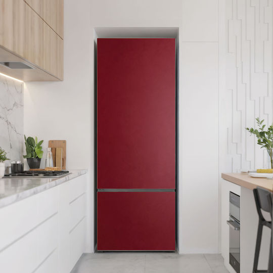 Magnetisches Kühlschrank Cover Elegante Wandsticker Ohne Renovierung Bordeaux 70x190 cm