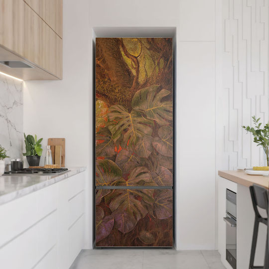 Magnetisches Kühlschrank Wandsticker Tropische Blätter Nahaufnahme 70x190 cm