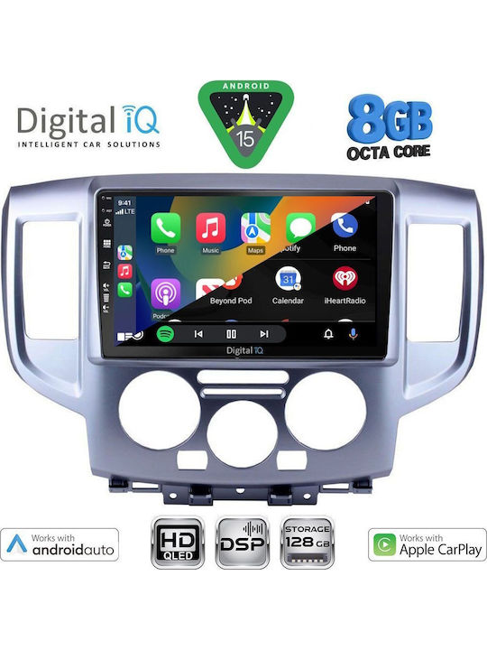 Digital IQ Auto-Audiosystem für Nissan NV200 2009-2020 (Bluetooth/USB/AUX/WiFi/GPS/Apple-Carplay/Android-Auto) mit Touchscreen 9"