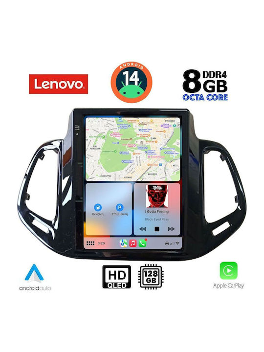 Lenovo Auto-Audiosystem für Jeep Kompass 2017-2021 (Bluetooth/USB/WiFi/GPS/Apple-Carplay/Android-Auto)