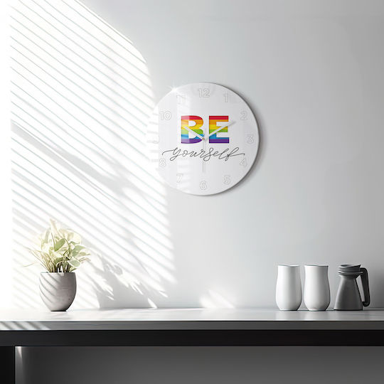 Tulup Leise Wanduhr Glas Mehrfarbig Ø30cm