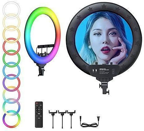 RGB Ring Light 55.88cm and Mobile Holder