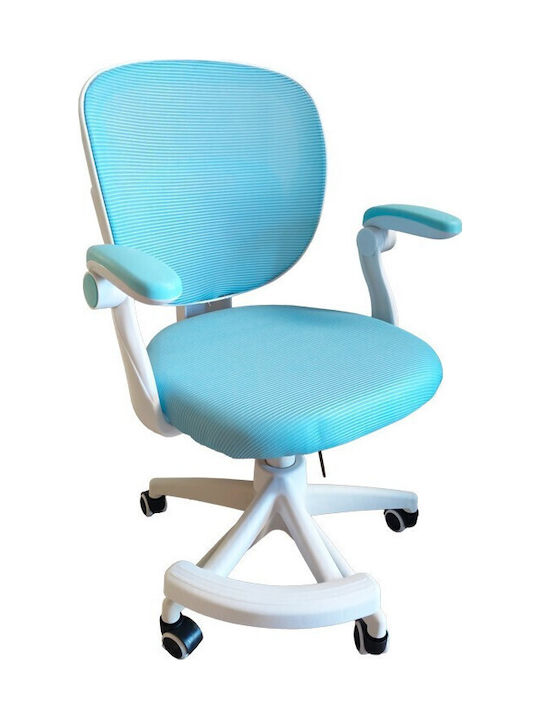 Desk Chair with Armrests Light Blue 47x56x80cm