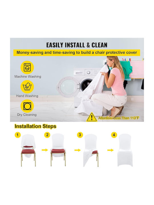 Elastische Abdeckung für Stuhl White 50Stück