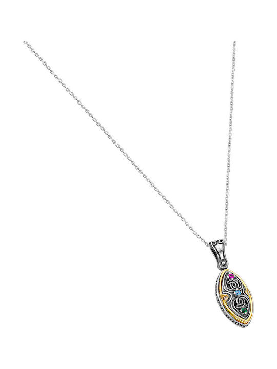 Halskette aus Vergoldet Silber mit Zirkon