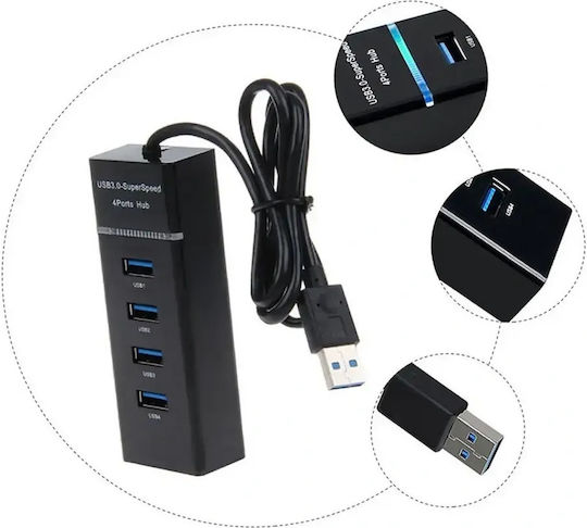 Verk Group Hub 4 Θυρών USB 3.0 με σύνδεση USB-A