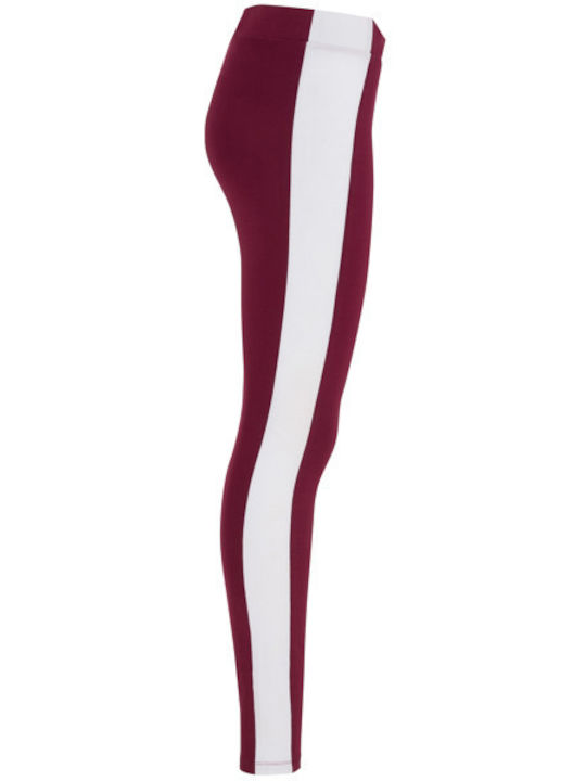 Frauen Leggings Bordeaux-white