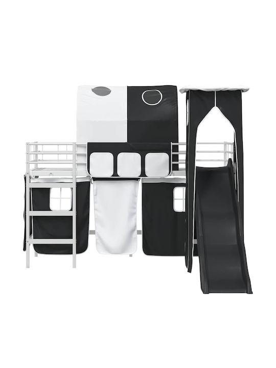 Kinderbett Hochbett Einzel Weiß für Matratze 90x190cm