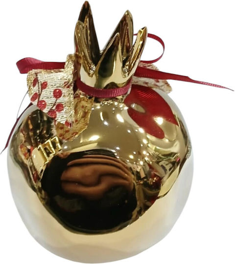 Kalliopi Silver Tischplatte Glücksbringer Granatapfel Gold Keramik 2026 10x10cm 1Stück