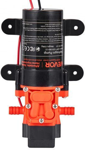 Water Pressure Pump Vevor 12V DC 1.2 GPM 4.5 L Min Diaphragm Self-Priming Water Pump 2 Chambers 2 Hose Clamps Maximum Pressure 80 PSI Quiet Operation RV Caravan Marine Garden Irrigation