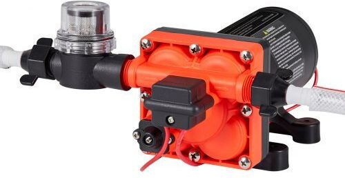 Vevor Rv 12v Dc 5 Gpm 18.9 L Min Water Pump Diaphragm Self-Priming 4-Chamber Automatic Pressure Switch Maximum Pressure 70 Psi Custom Rv Caravan Marine Yacht Car Wash
