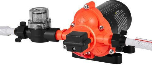 Water Pump Vevor RV 12V DC 4 GPM 15.1 L Min Diaphragm Self-Priming 3-Chamber Automatic Pressure Switch Maximum Pressure 40 PSI Custom RV Caravan Marine Yacht Car Wash